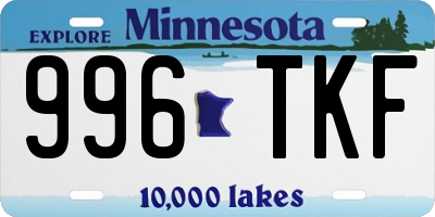 MN license plate 996TKF