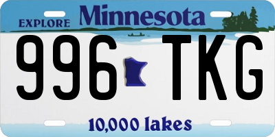 MN license plate 996TKG