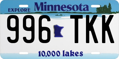 MN license plate 996TKK