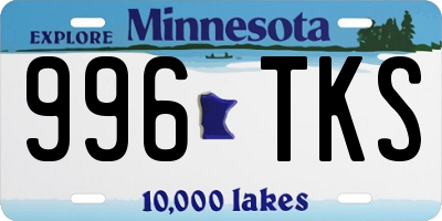 MN license plate 996TKS