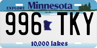 MN license plate 996TKY