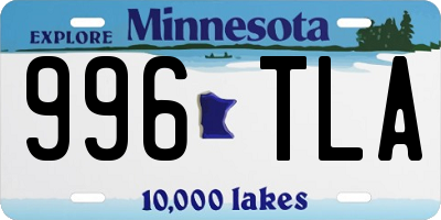 MN license plate 996TLA