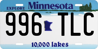MN license plate 996TLC