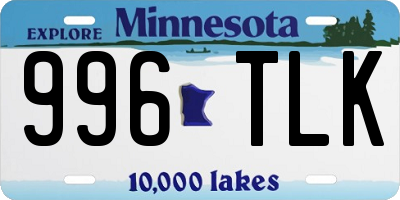 MN license plate 996TLK