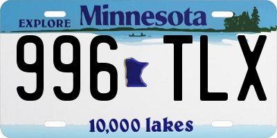 MN license plate 996TLX