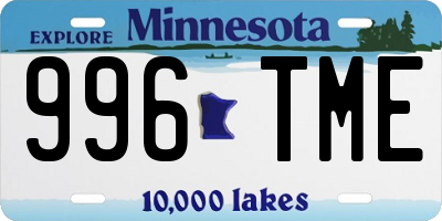 MN license plate 996TME