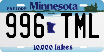 MN license plate 996TML