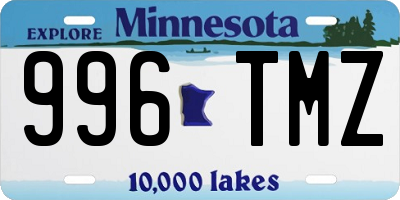 MN license plate 996TMZ