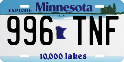 MN license plate 996TNF