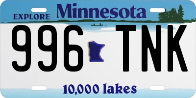 MN license plate 996TNK