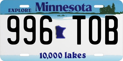 MN license plate 996TOB