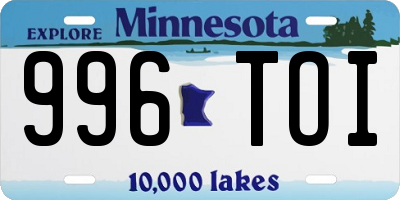 MN license plate 996TOI