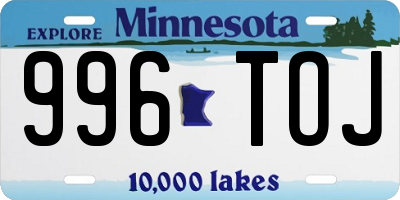 MN license plate 996TOJ