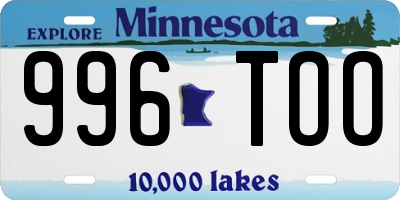 MN license plate 996TOO