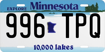 MN license plate 996TPQ