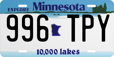 MN license plate 996TPY