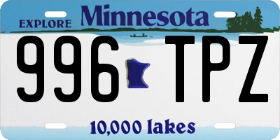 MN license plate 996TPZ
