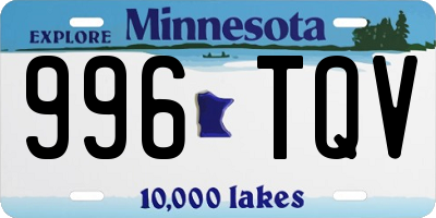 MN license plate 996TQV