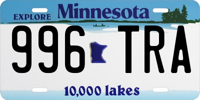 MN license plate 996TRA