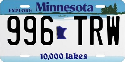 MN license plate 996TRW