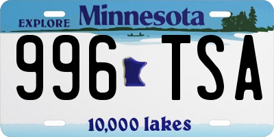 MN license plate 996TSA