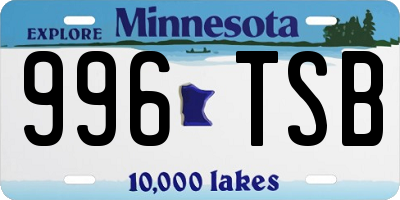 MN license plate 996TSB