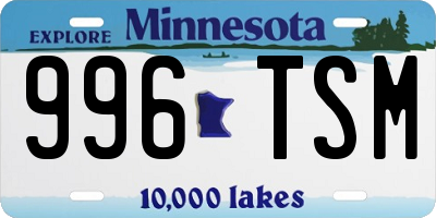 MN license plate 996TSM
