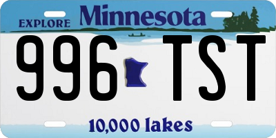 MN license plate 996TST