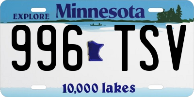 MN license plate 996TSV