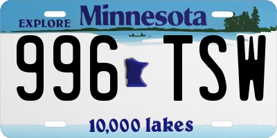 MN license plate 996TSW