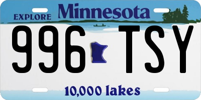 MN license plate 996TSY