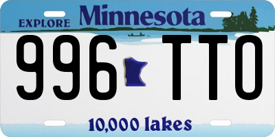 MN license plate 996TTO