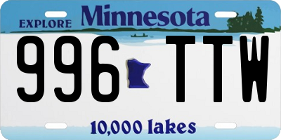 MN license plate 996TTW