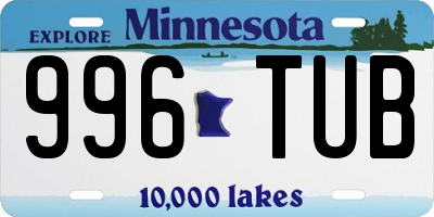 MN license plate 996TUB