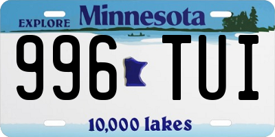 MN license plate 996TUI