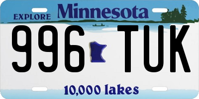 MN license plate 996TUK