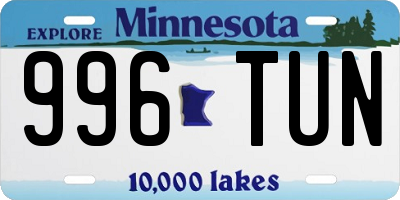 MN license plate 996TUN