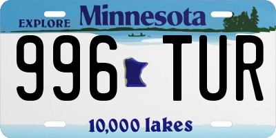 MN license plate 996TUR