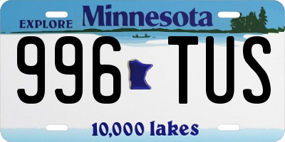 MN license plate 996TUS