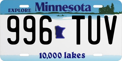 MN license plate 996TUV