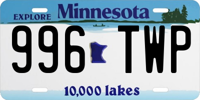 MN license plate 996TWP