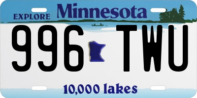 MN license plate 996TWU