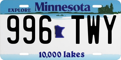 MN license plate 996TWY