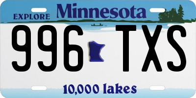 MN license plate 996TXS
