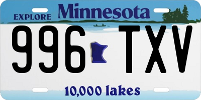 MN license plate 996TXV