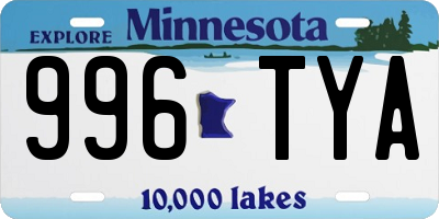 MN license plate 996TYA