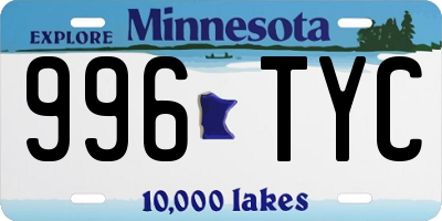 MN license plate 996TYC