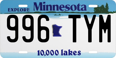 MN license plate 996TYM