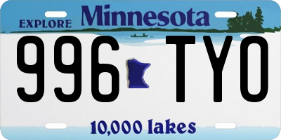 MN license plate 996TYO
