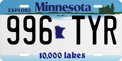 MN license plate 996TYR